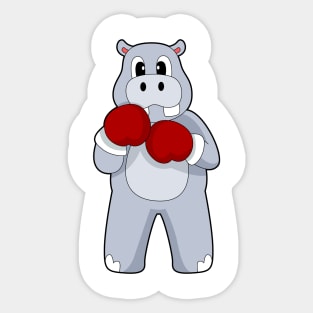 Hippo Boxer Boxing gloves Boxing Sticker